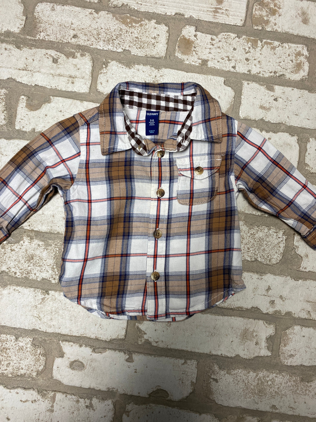 Boys Old Navy Plaid shirt (3/6M)