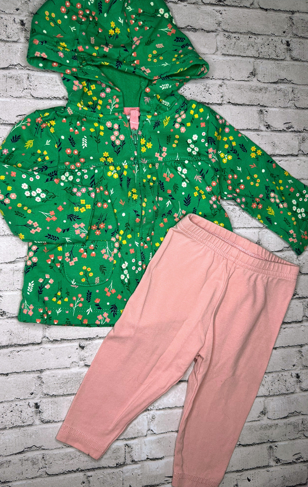 Carter’s: 2pc Floral Zip Set- 6m