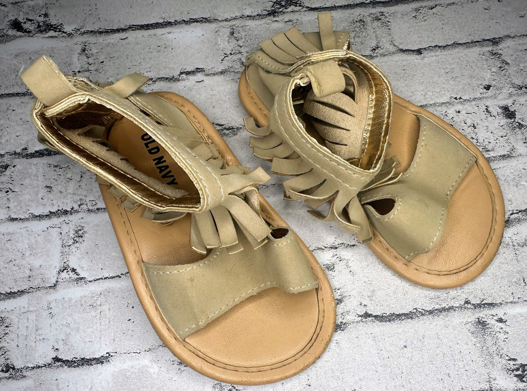 Old Navy: Tan Fringe Sandles- 12/18m
