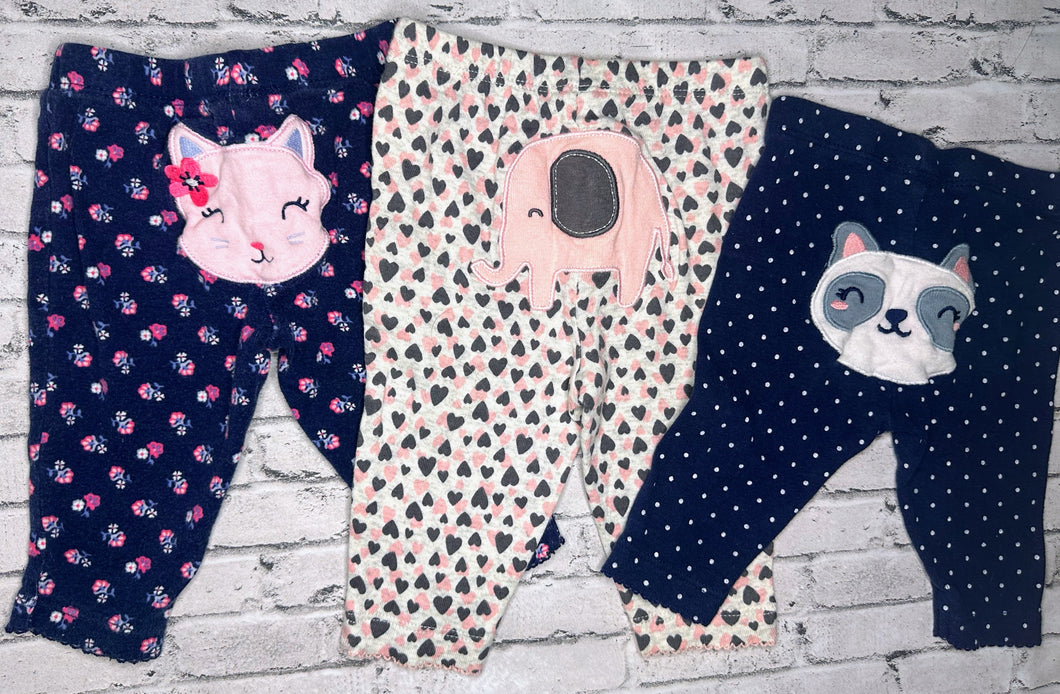 Carter’s: 3pk Animal Butt Pants-3m