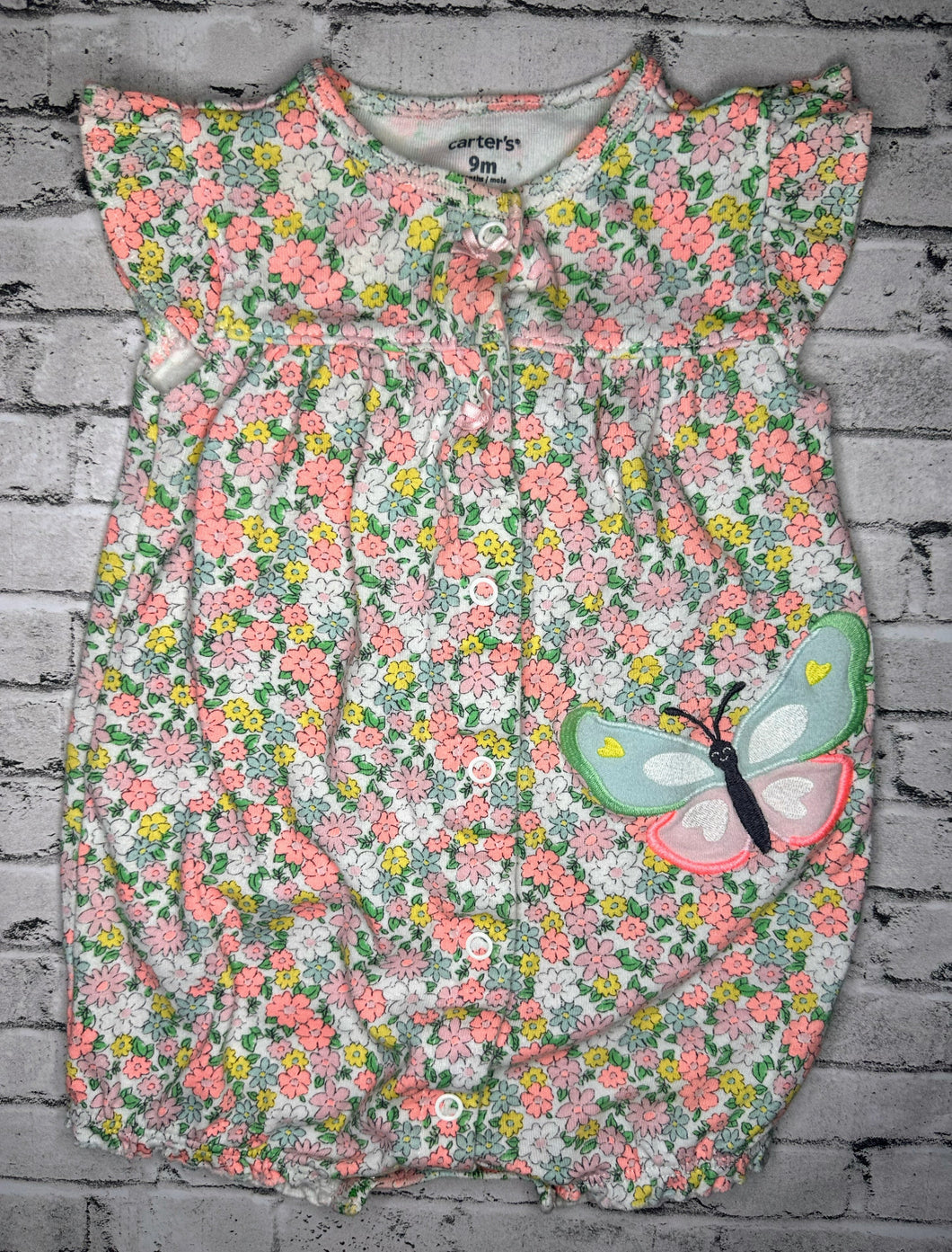 Carter’s: Floral Butterfly Romper- 9m