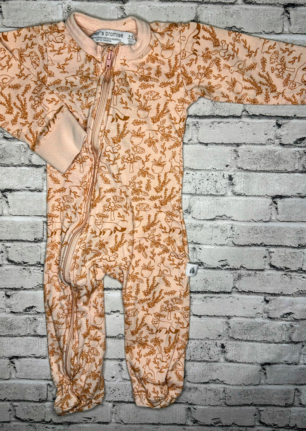 Mother’s Promise: Mauve Animal Sleeper- 3/6m