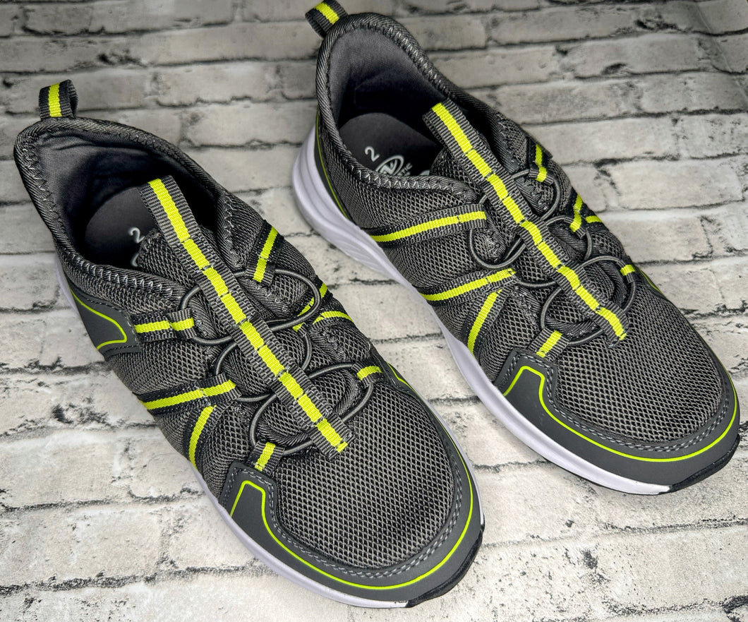 Athletic Works: Gray/Green Shoes- 2Y