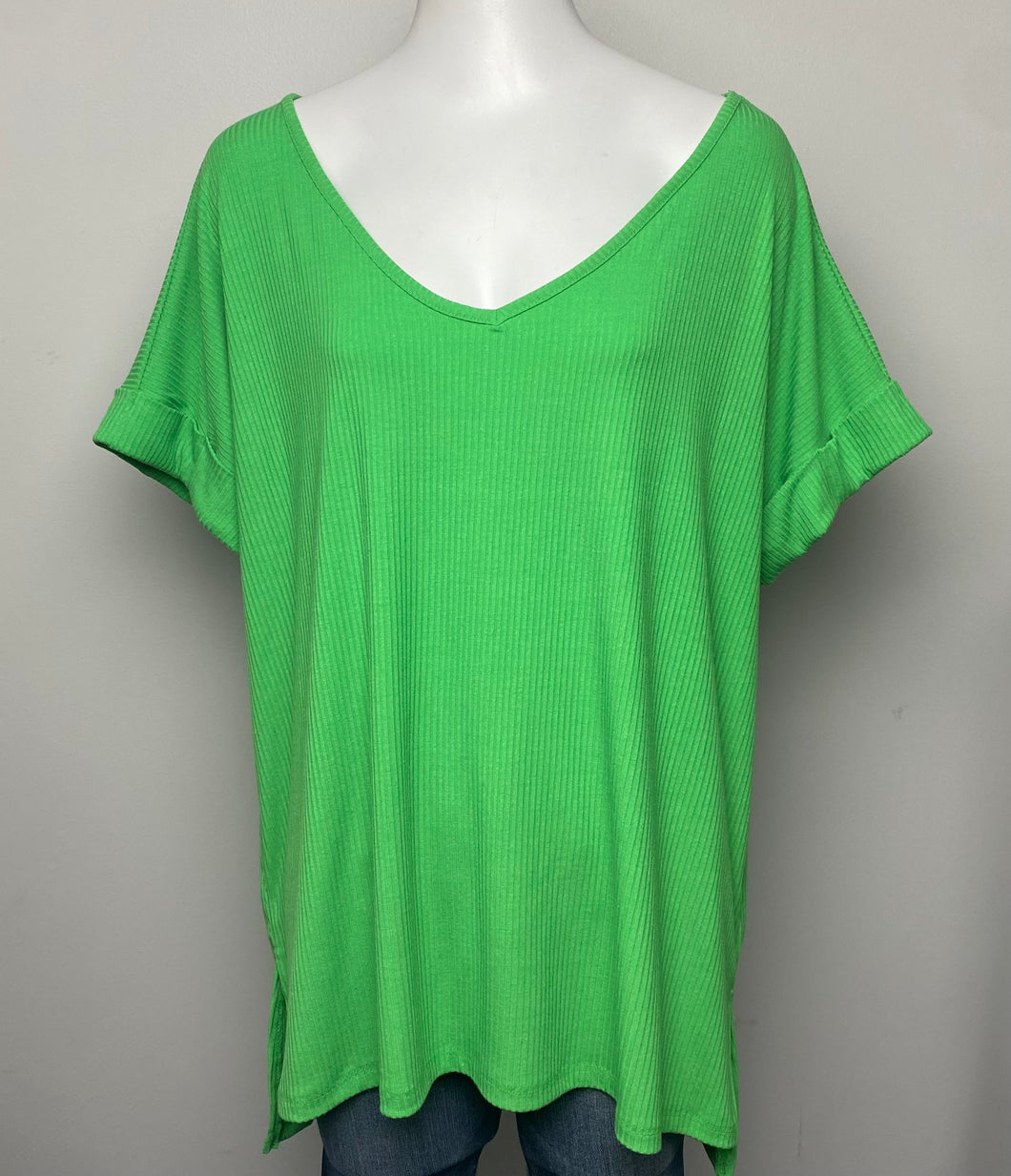 Zenana Ribbed Tee- (XL)