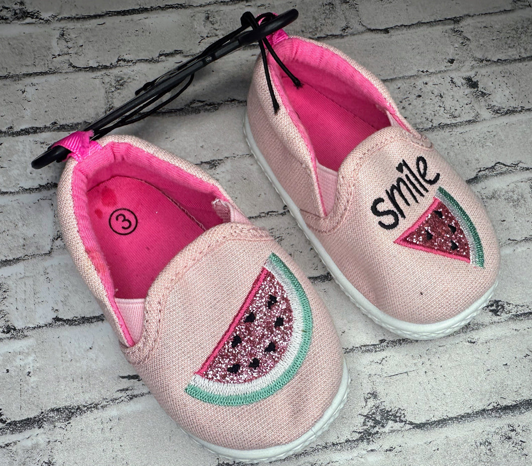 “Smile” Watermelon Shoes- 3c NEW!