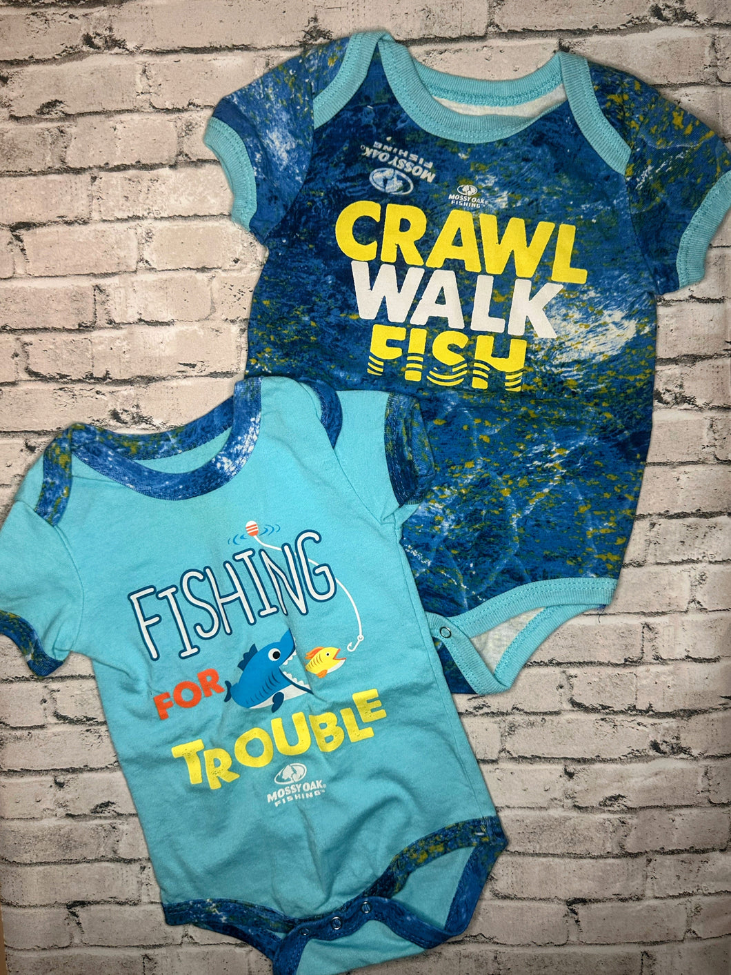 Mossy Oak: 2pc Fishing Bodysuits- 3/6m