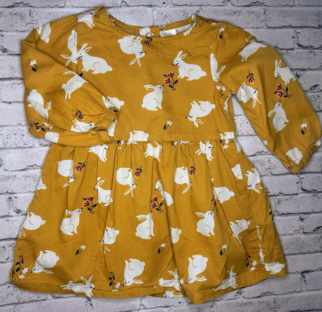 Carter’s: Yellow Bunny Dress- 9m