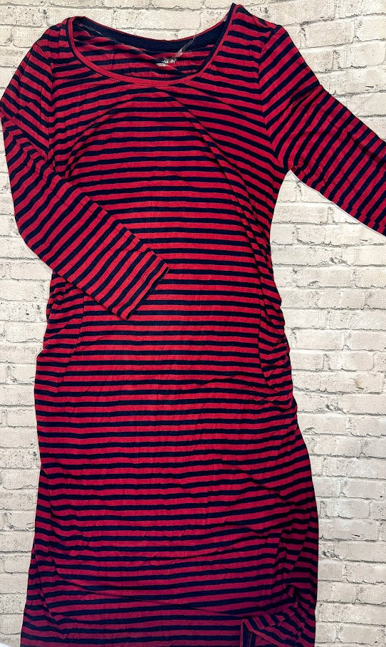 Liz Lange Maternity: Red/Navy Stripe Dress- S