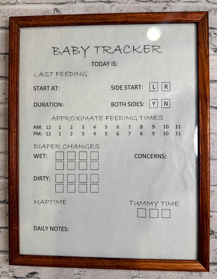 Dry Erase 'Baby Tracker' Sign
