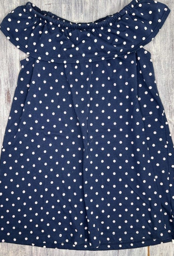 Wonder Nation: Navy Polk-a-Dot Dress- 4T