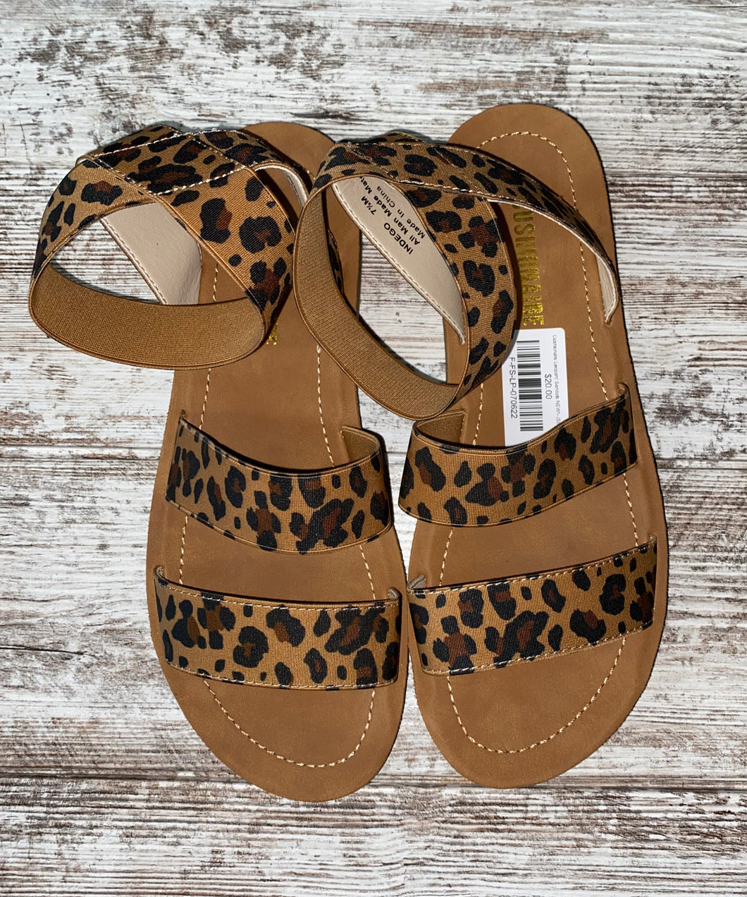 Cushionare Leopard Sandals NEW!- (Size 7.5)